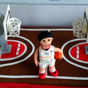 Tarta fondant pista basquet