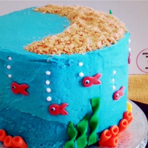 tarta fondant fondo del mar