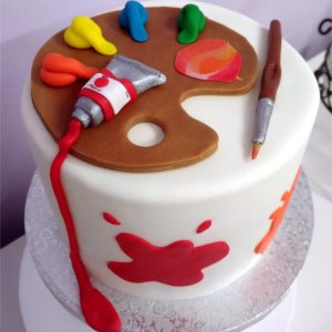 Tarta Fondant Paleta de Colores Pintor