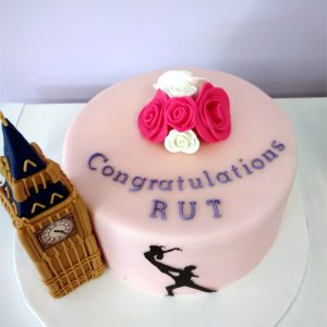 Tarta Fondant bailarines con big ben