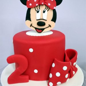 Tarta fondant roja Minnie
