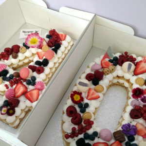 Sabrosa Tarta Con forma de numero