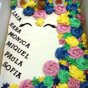 Tarta Unicornio Flores Manga