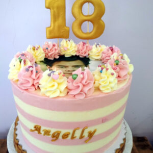 Tarta Cumple con Foto Comestible