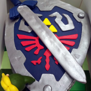 Tarta Fondant 3D Escudo Zelda