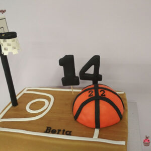 Tarta Fondant Cancha de Basquet