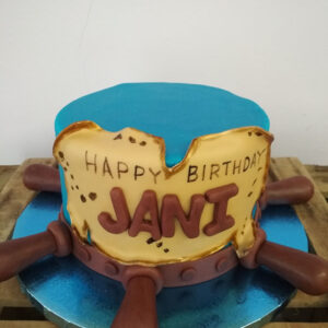 Tarta Fondant con forma timon de barco