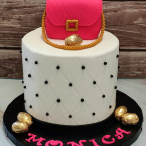 Tarta-Fondant-Bolso-Perlas-Negras